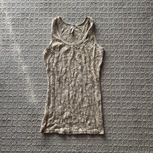 Color Story Womens Medium M Sleeveless Tank Top Cami Floral Stretch Mesh Y2K 90s